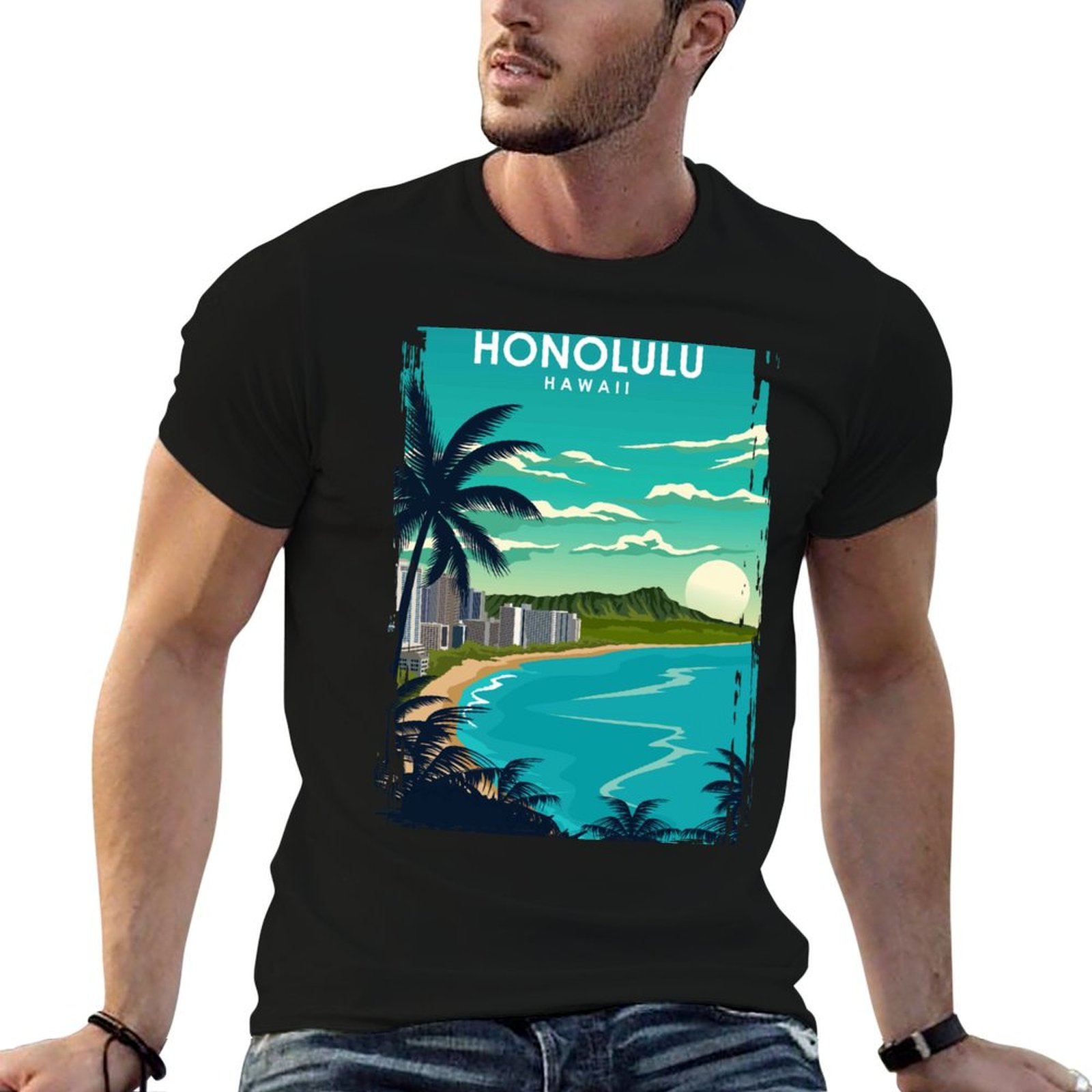 Vintage Fashion Posters - Honolulu Hawaii Vintage Minimal City Travel