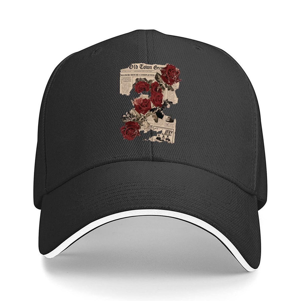 Vintage Fashion Newspaper - Vintage Newspaper Red Roses Floral Collage