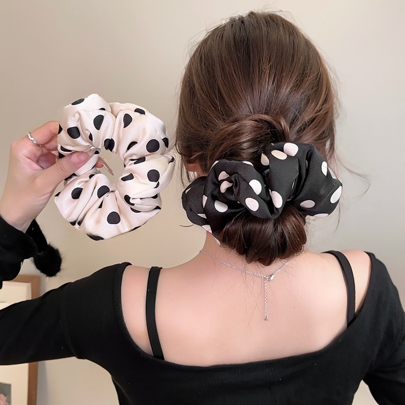 Vintage Fashion Ai - Korean Women Dot Printed Sponge Scrunchies