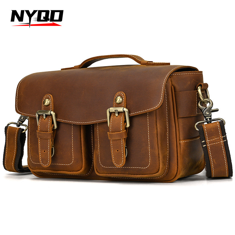 Vintage Fashion Video - Crazy Horse Leather Shoulder Bag Camera