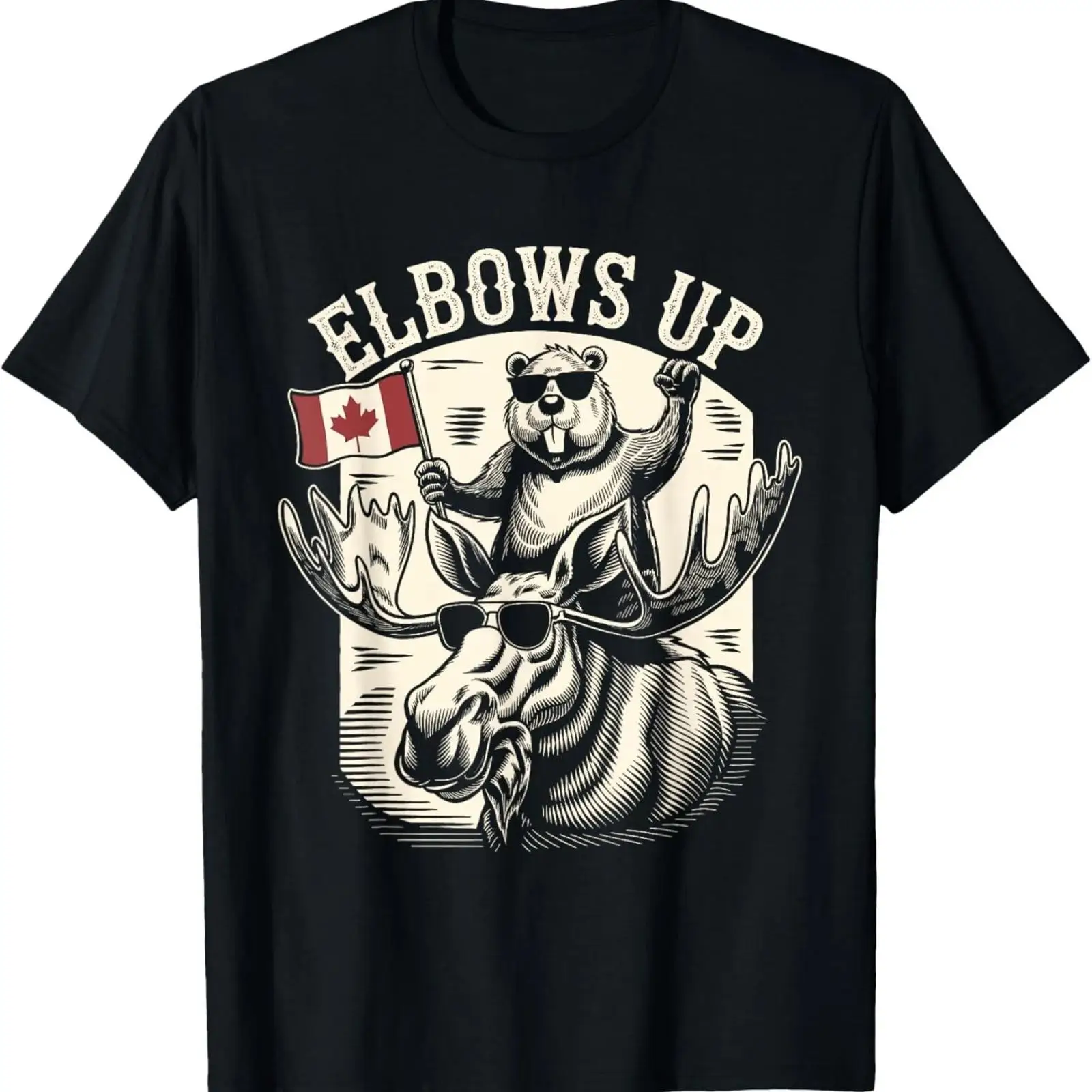 Vintage Fashion Canada - Elbows Up Funny Canada Beaver And