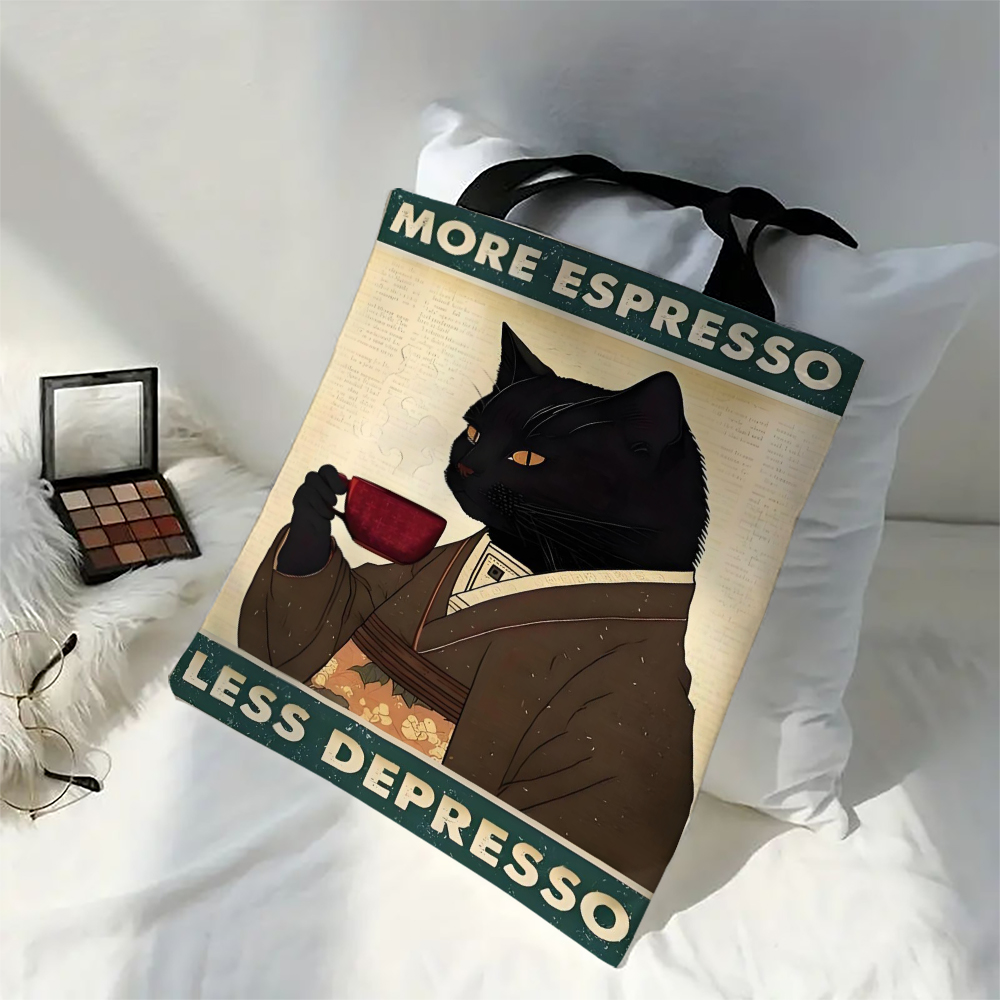1pc Black Cat Shoulder Bags Fu - Vintage Fashion Newspaper ulasan dan harga