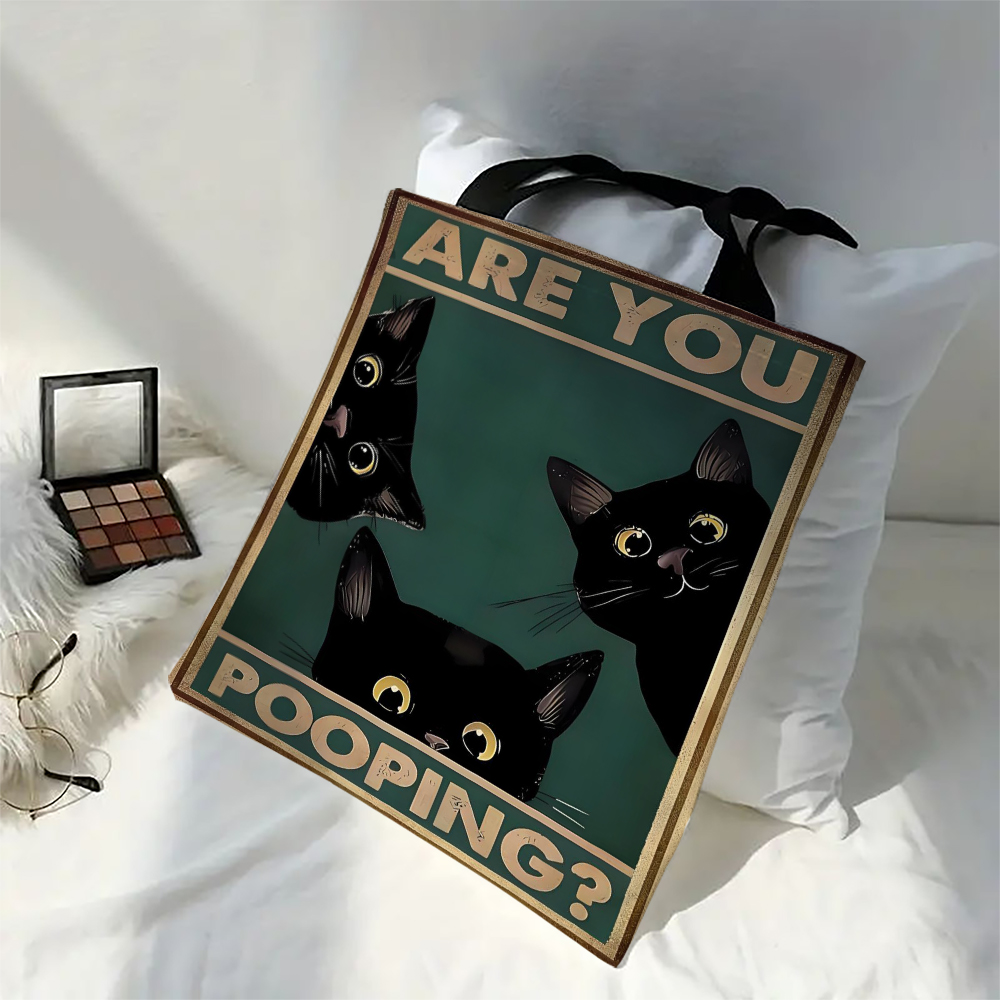 1pc Black Cat Shoulder Bags Fu - Vintage Fashion Newspaper ulasan dan harga