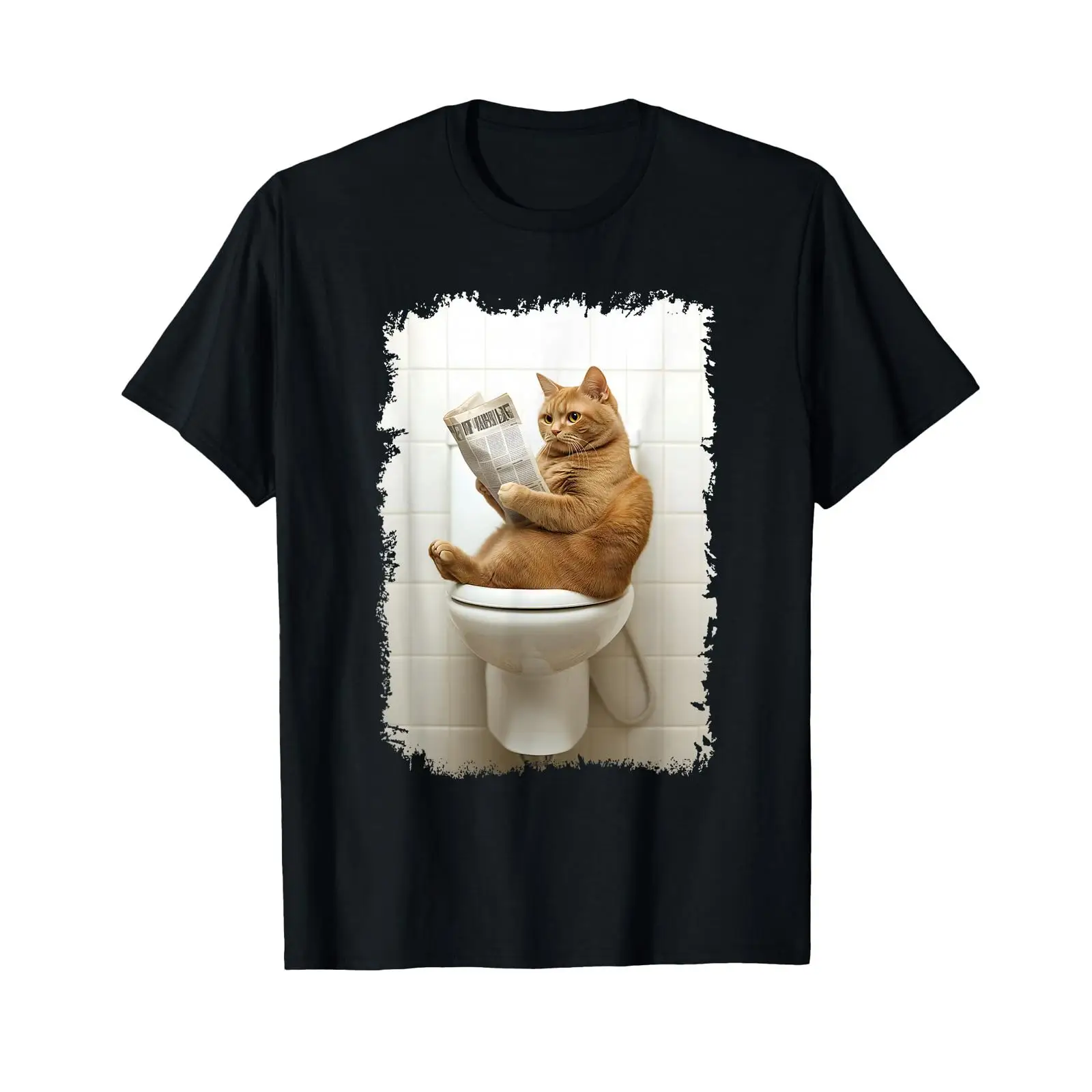 Funny Cat on Toilet with Newsp - Vintage Fashion Newspaper ulasan dan harga