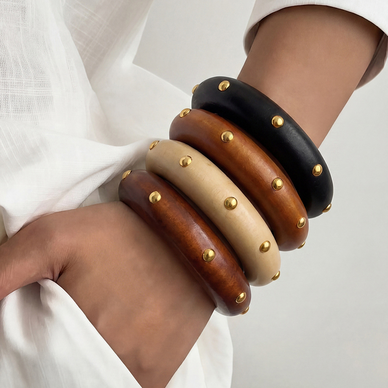 1/4pcs/set  Multi-Color Wooden - Vintage Fashion Looks ulasan dan harga