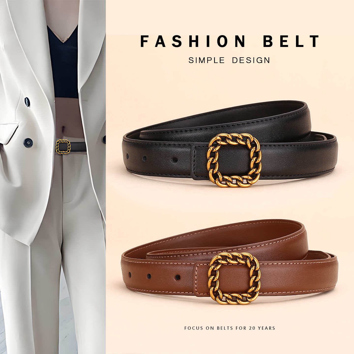 Ladies' Vintage Square Buckle  - Vintage Fashion Looks ulasan dan harga