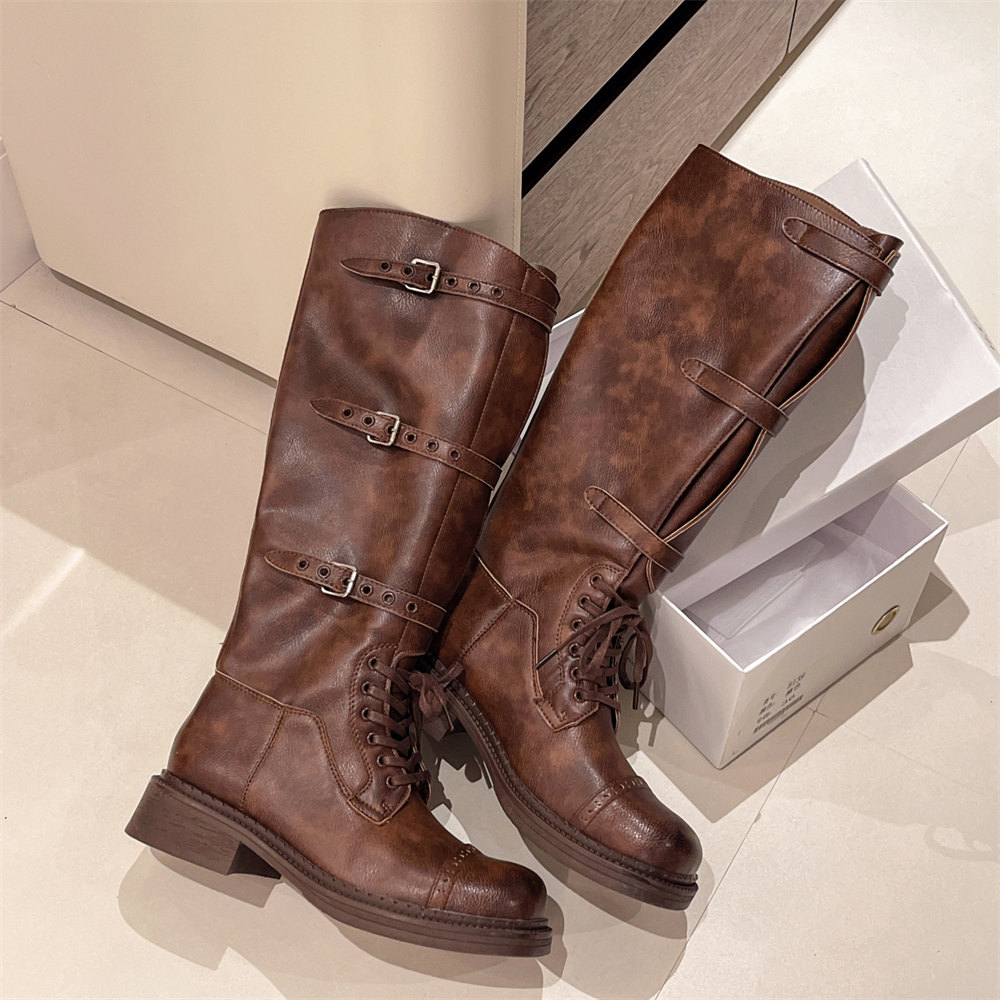 Women's Knee High Boots Vintag - Vintage Fashion Boots ulasan dan harga