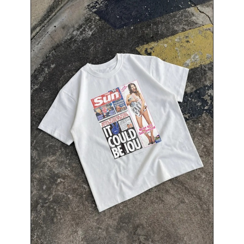 Female Vintage Newspaper T‑Shi - Vintage Fashion Newspaper ulasan dan harga