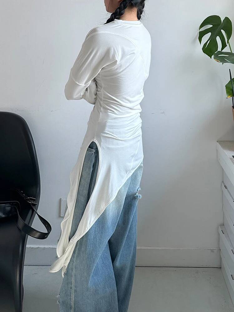 Hem Women White Irregular Eleg - Vintage Fashion Build ulasan dan harga