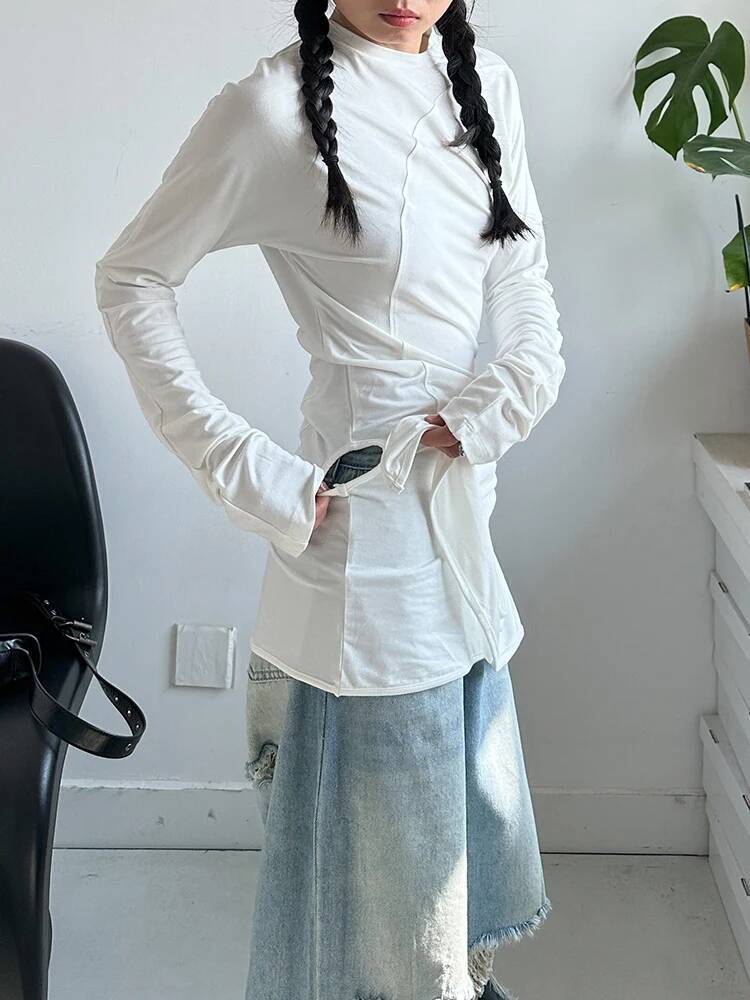 Hem Women White Irregular Eleg - Vintage Fashion Build ulasan dan harga
