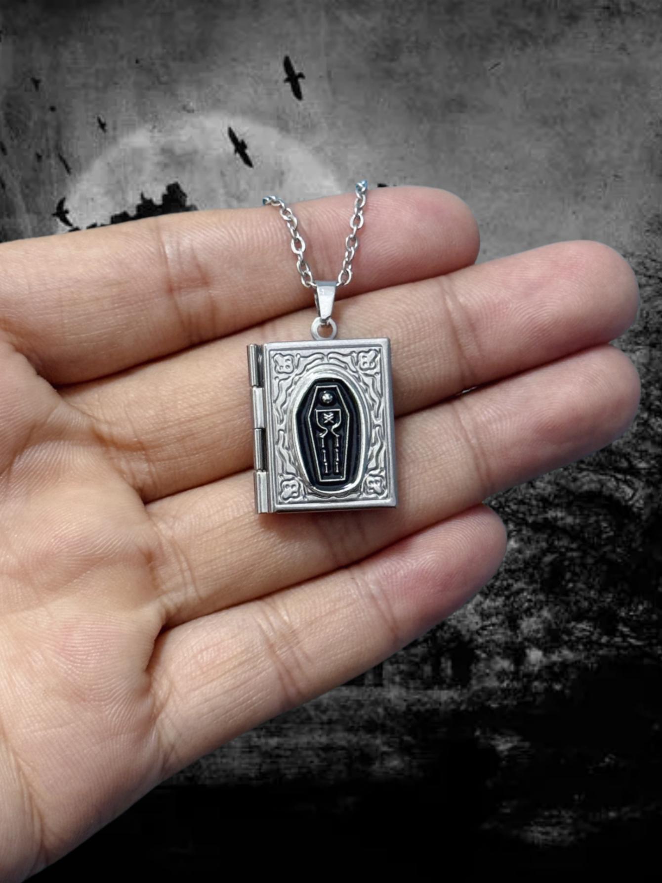 Gothic Horror Coffin Book Neck - Vintage Fashion Books ulasan dan harga