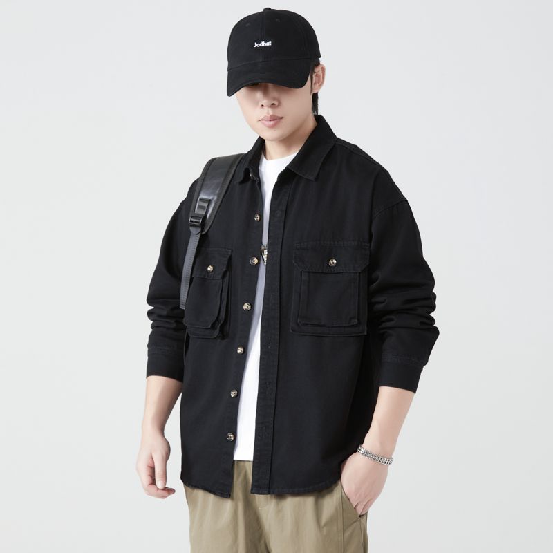 Pure Cotton Tooling Shirts Men - Vintage Fashion Streetwear ulasan dan harga