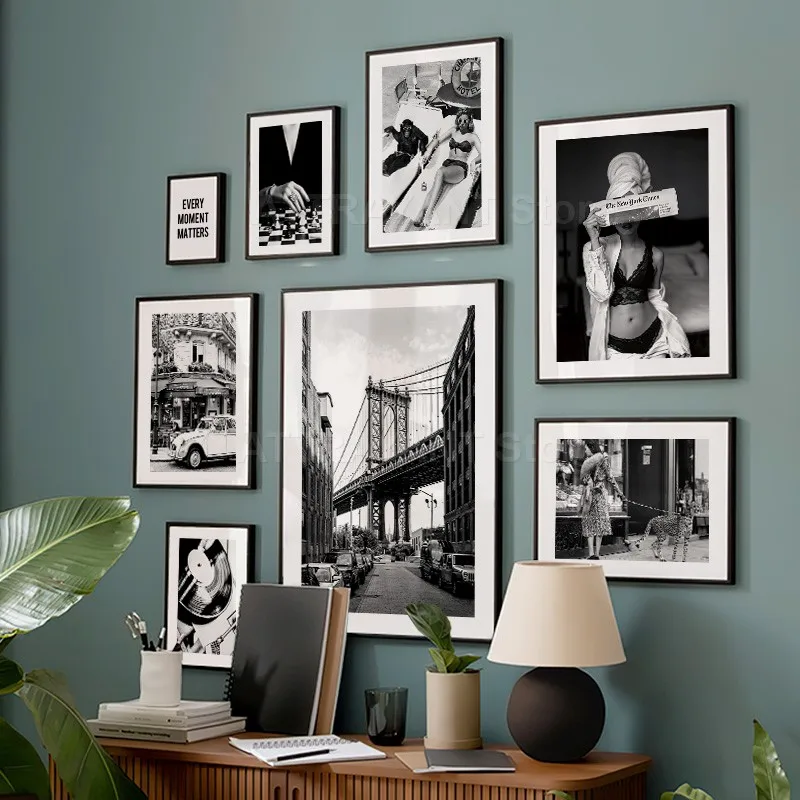 Black and White Vintage Wall A - Vintage Fashion Sketches ulasan dan harga