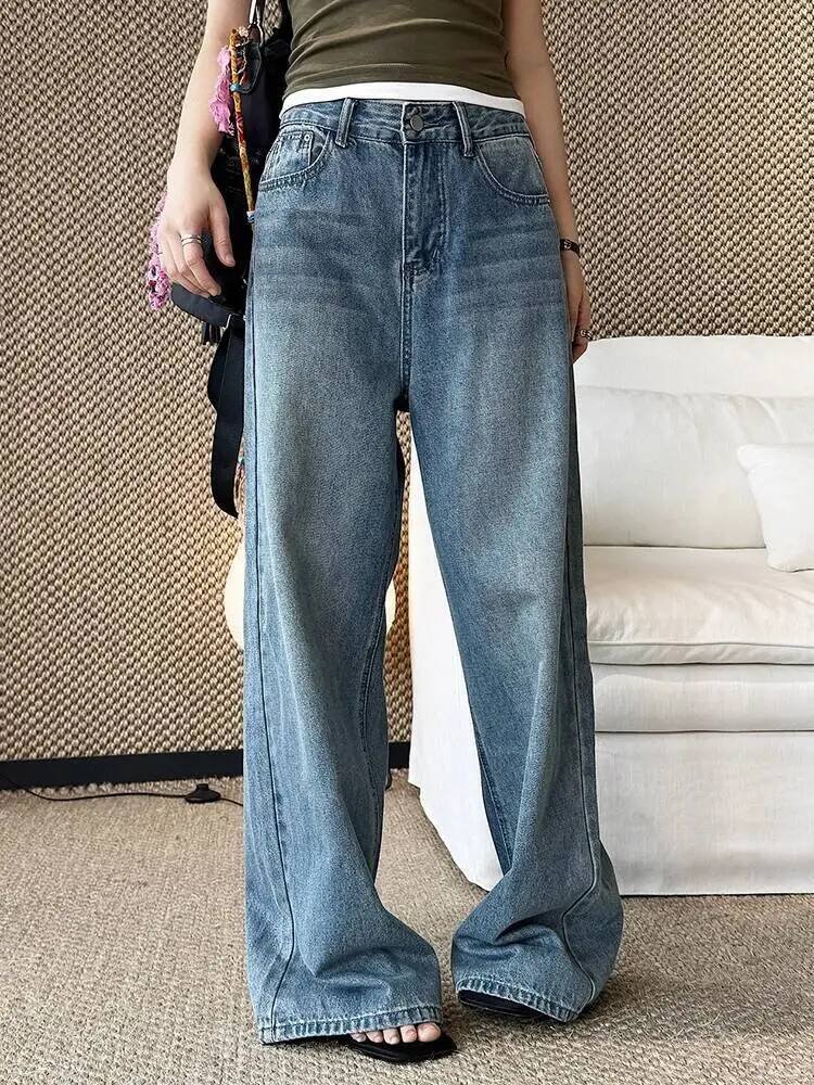 Waist Gray Denim High Vintage  - Vintage Fashion Build ulasan dan harga