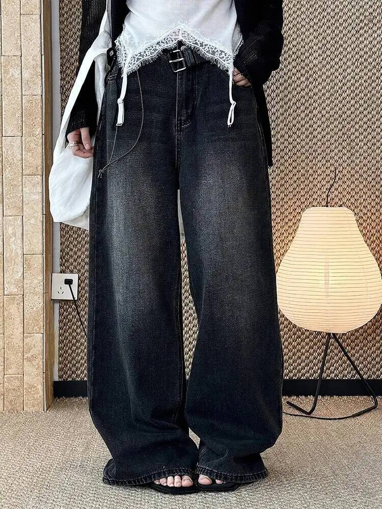Waist Gray Denim High Vintage  - Vintage Fashion Build ulasan dan harga