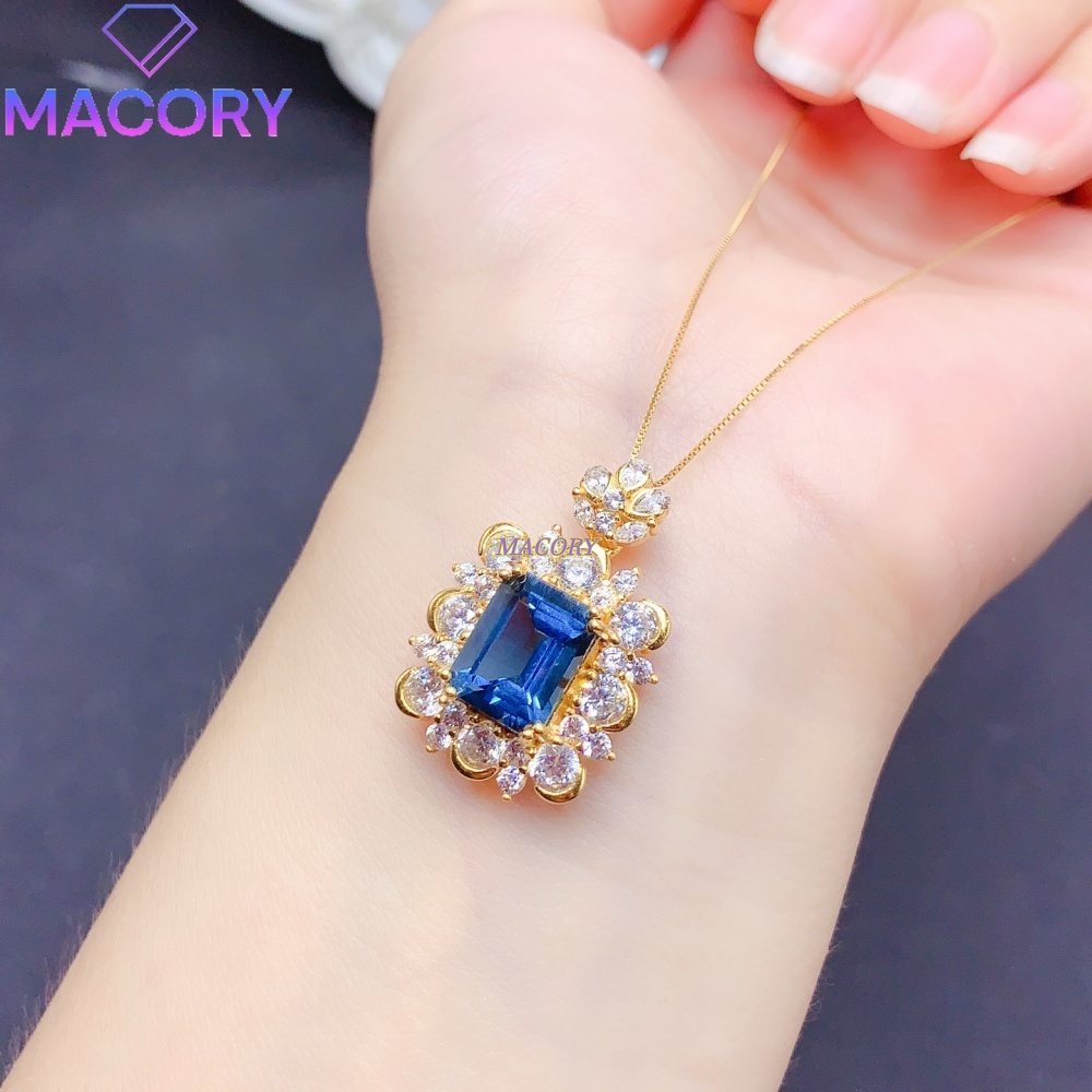 Natural London Blue Topaz Pend - Vintage Fashion London ulasan dan harga