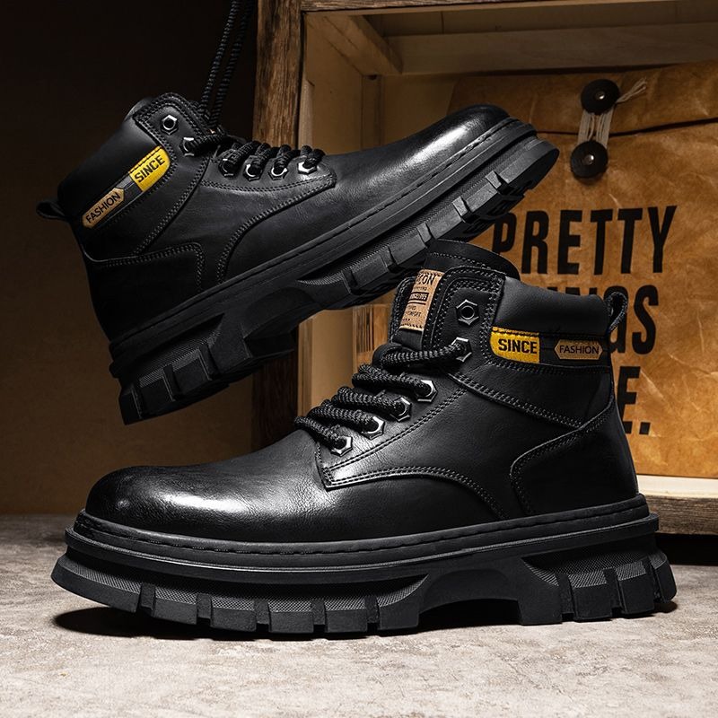 Vintage Men Platform Ankle Boo - Vintage Fashion Boots ulasan dan harga