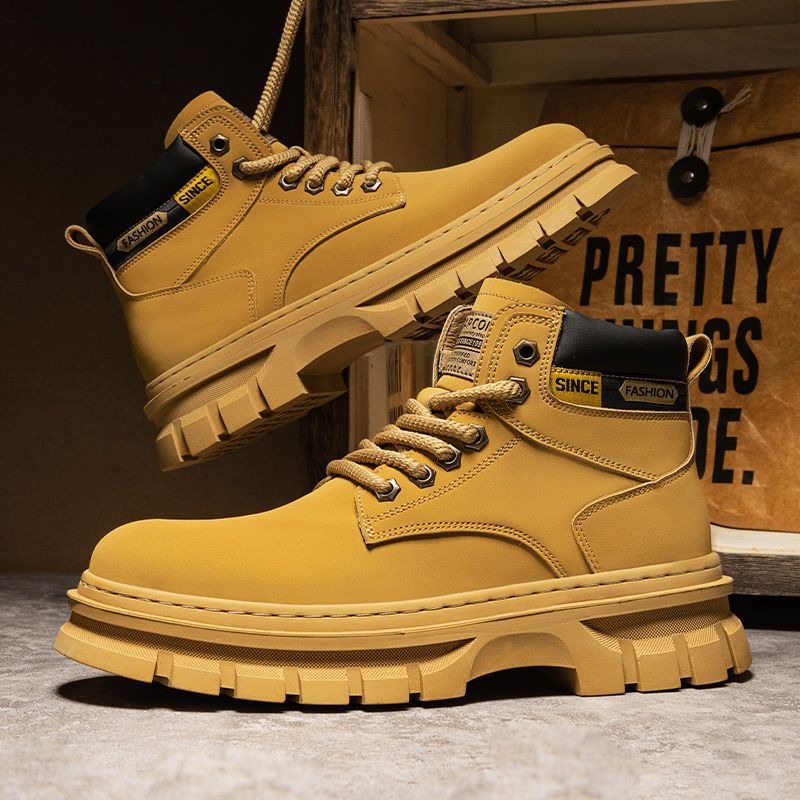 Vintage Men Platform Ankle Boo - Vintage Fashion Boots ulasan dan harga