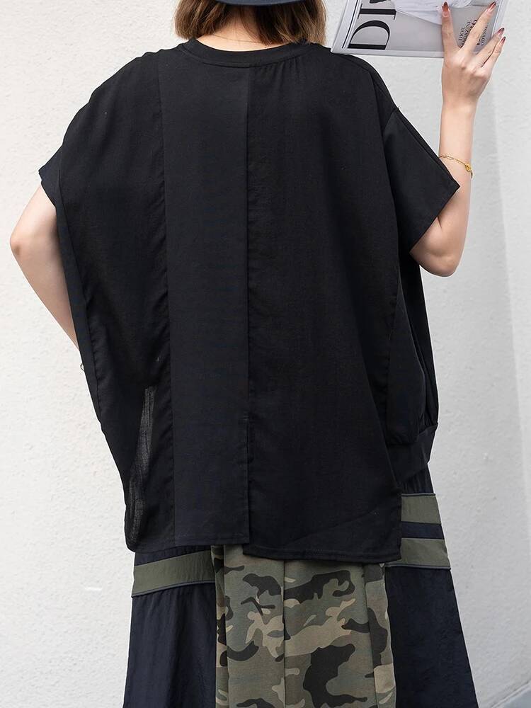 Irregular Women Black Hem Big  - Vintage Fashion Build ulasan dan harga