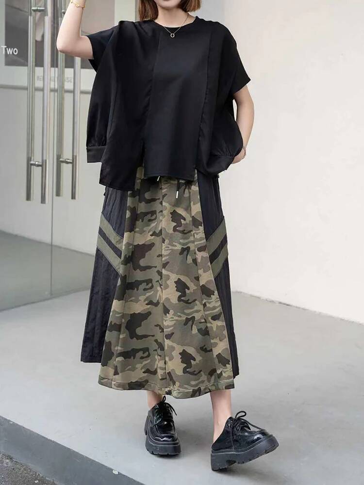 Irregular Women Black Hem Big  - Vintage Fashion Build ulasan dan harga