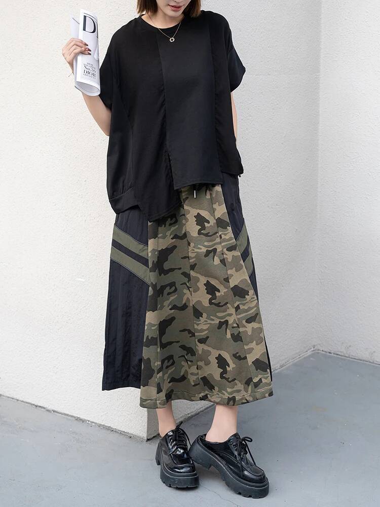 Irregular Women Black Hem Big  - Vintage Fashion Build ulasan dan harga