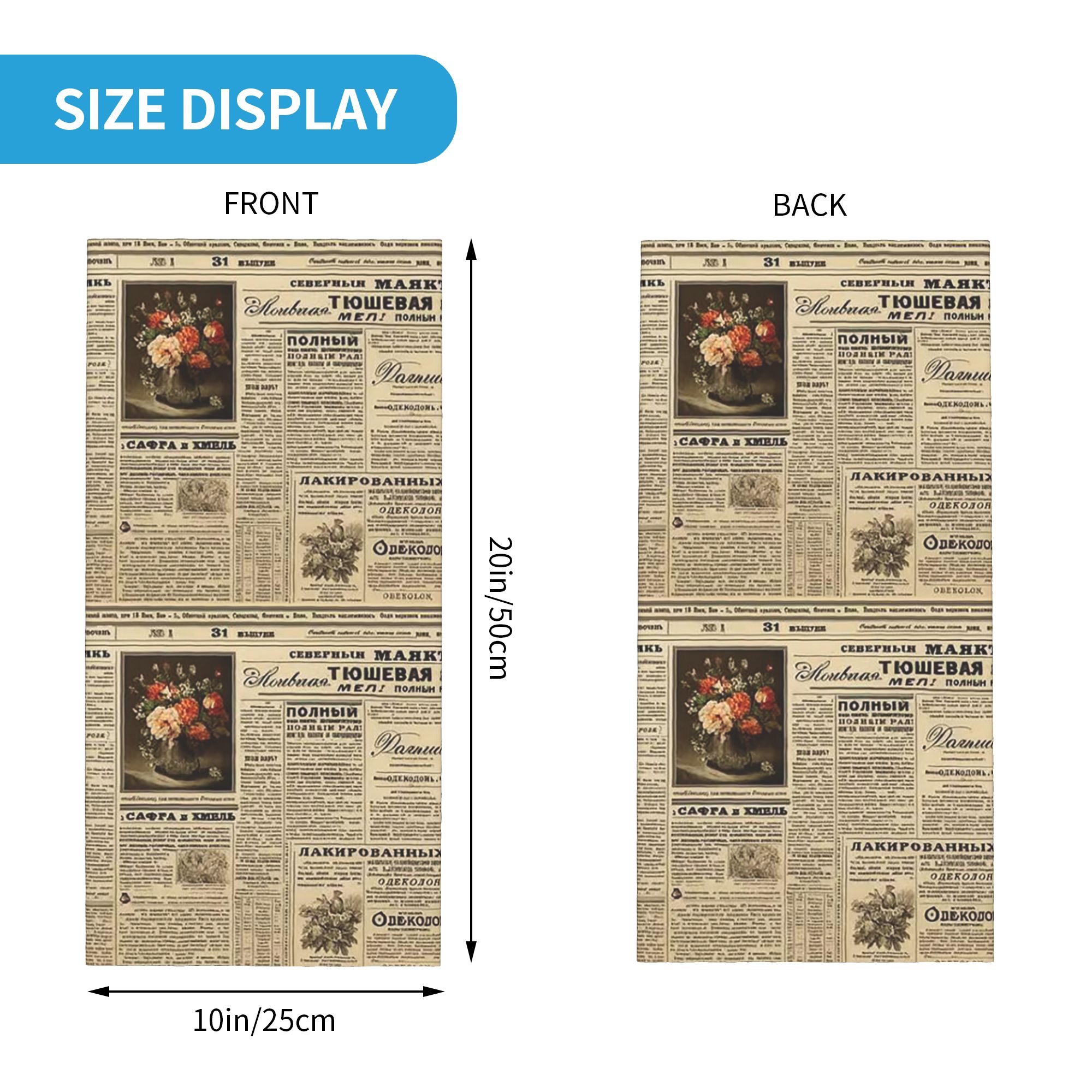 Vintage Newspaper Print Bandan - Vintage Fashion Newspaper ulasan dan harga