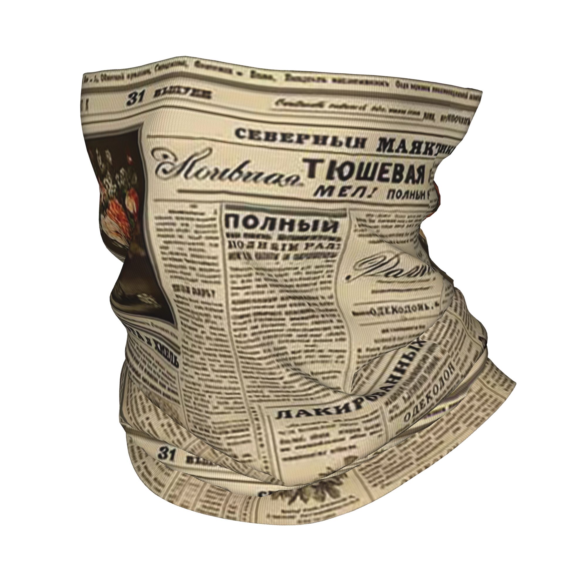 Vintage Newspaper Print Bandan - Vintage Fashion Newspaper ulasan dan harga