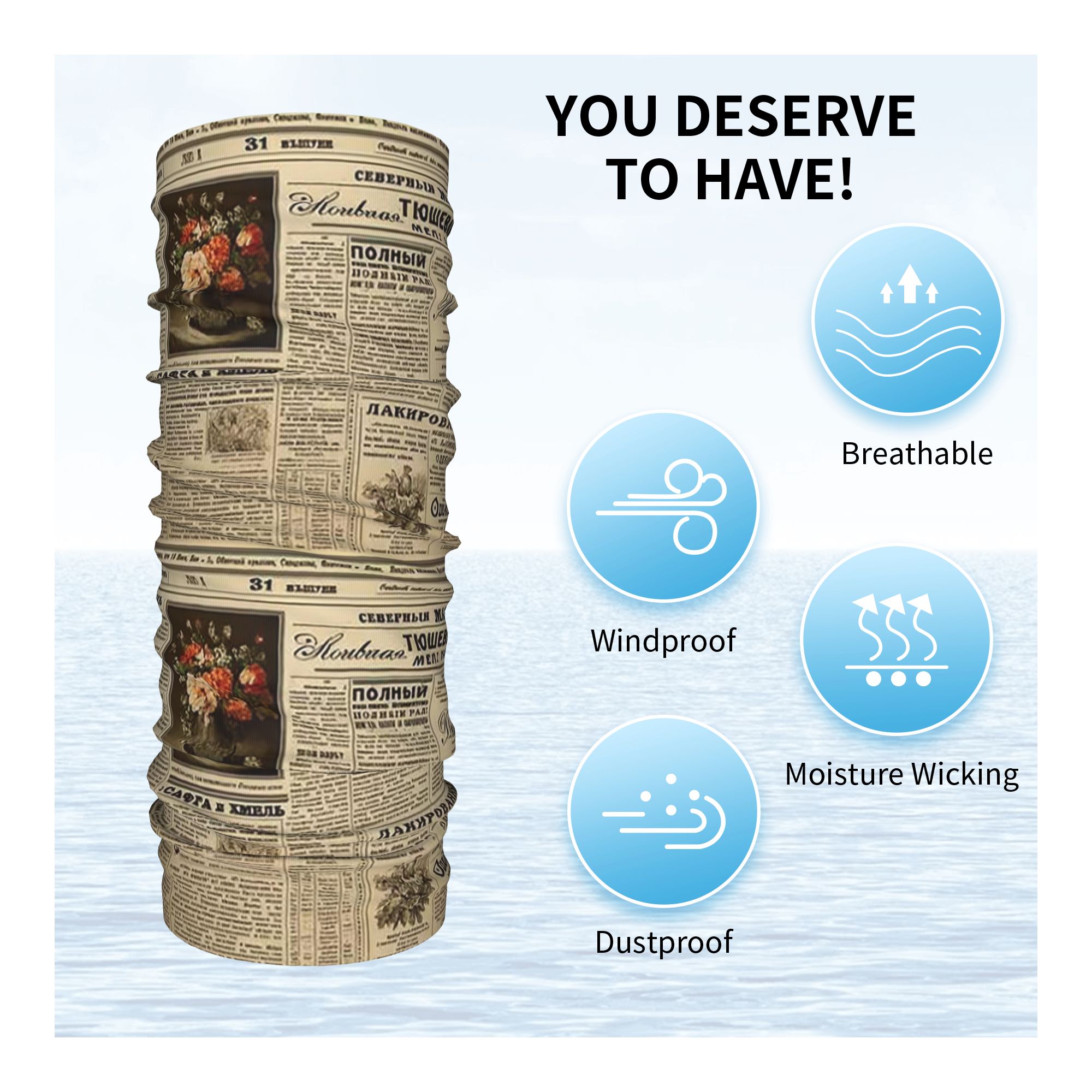 Vintage Newspaper Print Bandan - Vintage Fashion Newspaper ulasan dan harga