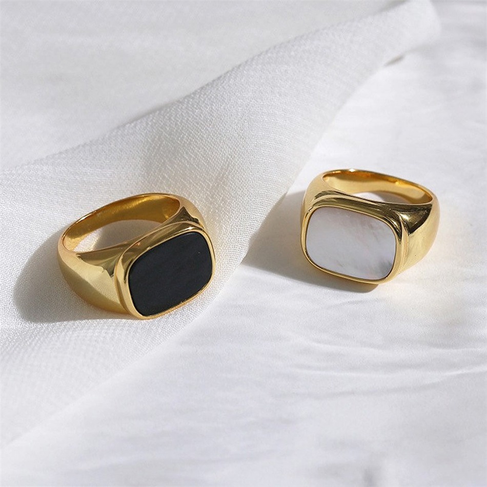 Vintage Chunky Square Shell Ri - Vintage Fashion Outlet ulasan dan harga
