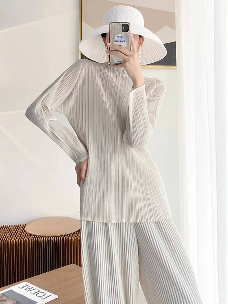 Fashion Solid Color Folds T Sh - Vintage Fashion Build ulasan dan harga