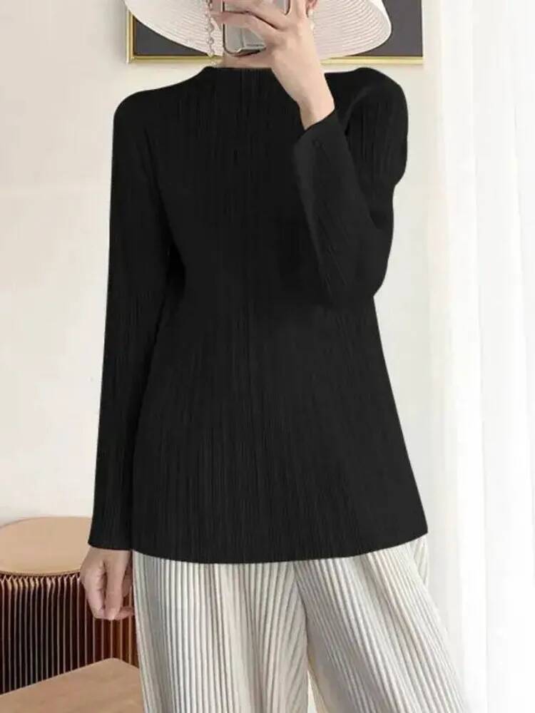 Fashion Solid Color Folds T Sh - Vintage Fashion Build ulasan dan harga