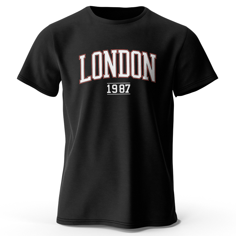 Men's London 1987 Vintage T-sh - Vintage Fashion London ulasan dan harga