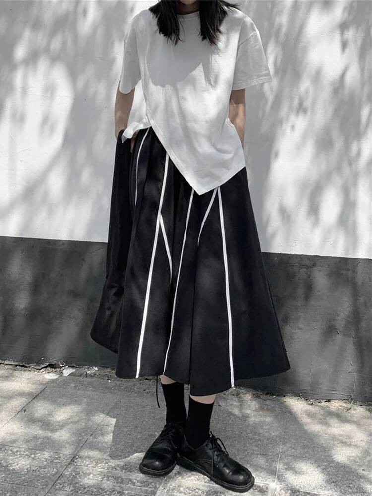 Irregular Women White Slit Hem - Vintage Fashion Build ulasan dan harga