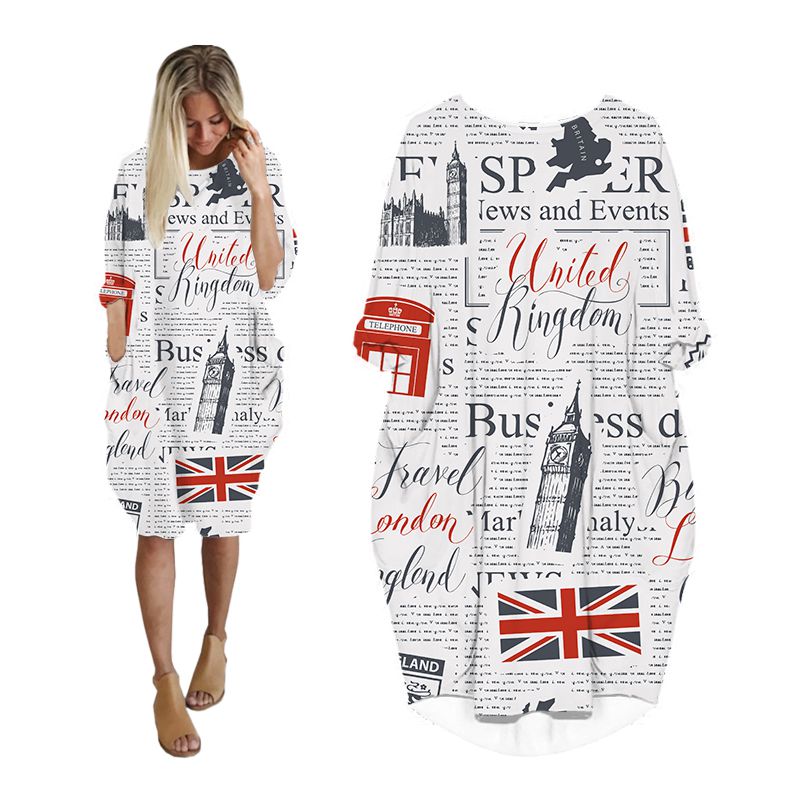 CLOOCL Newspaper Dress 3D Prin - Vintage Fashion Newspaper ulasan dan harga