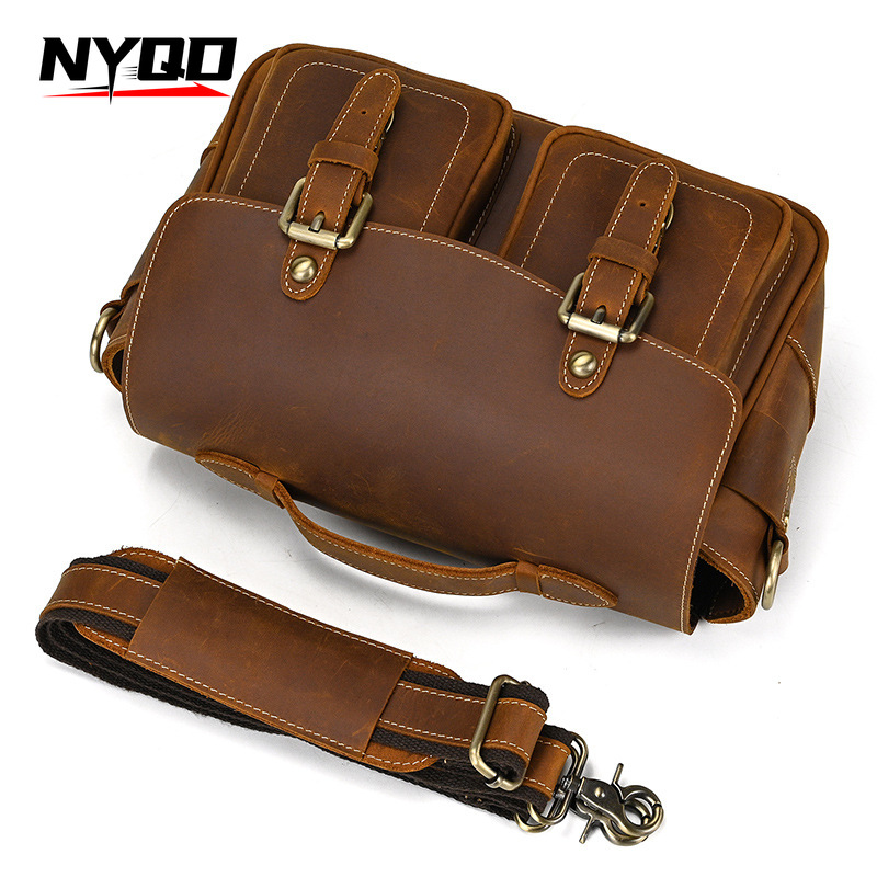 Crazy Horse Leather Shoulder B - Vintage Fashion Video ulasan dan harga