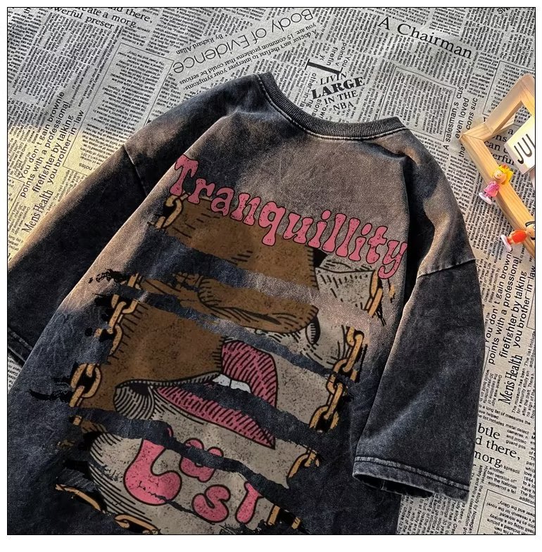 Vintage Washed Black Newspaper - Vintage Fashion Newspaper ulasan dan harga
