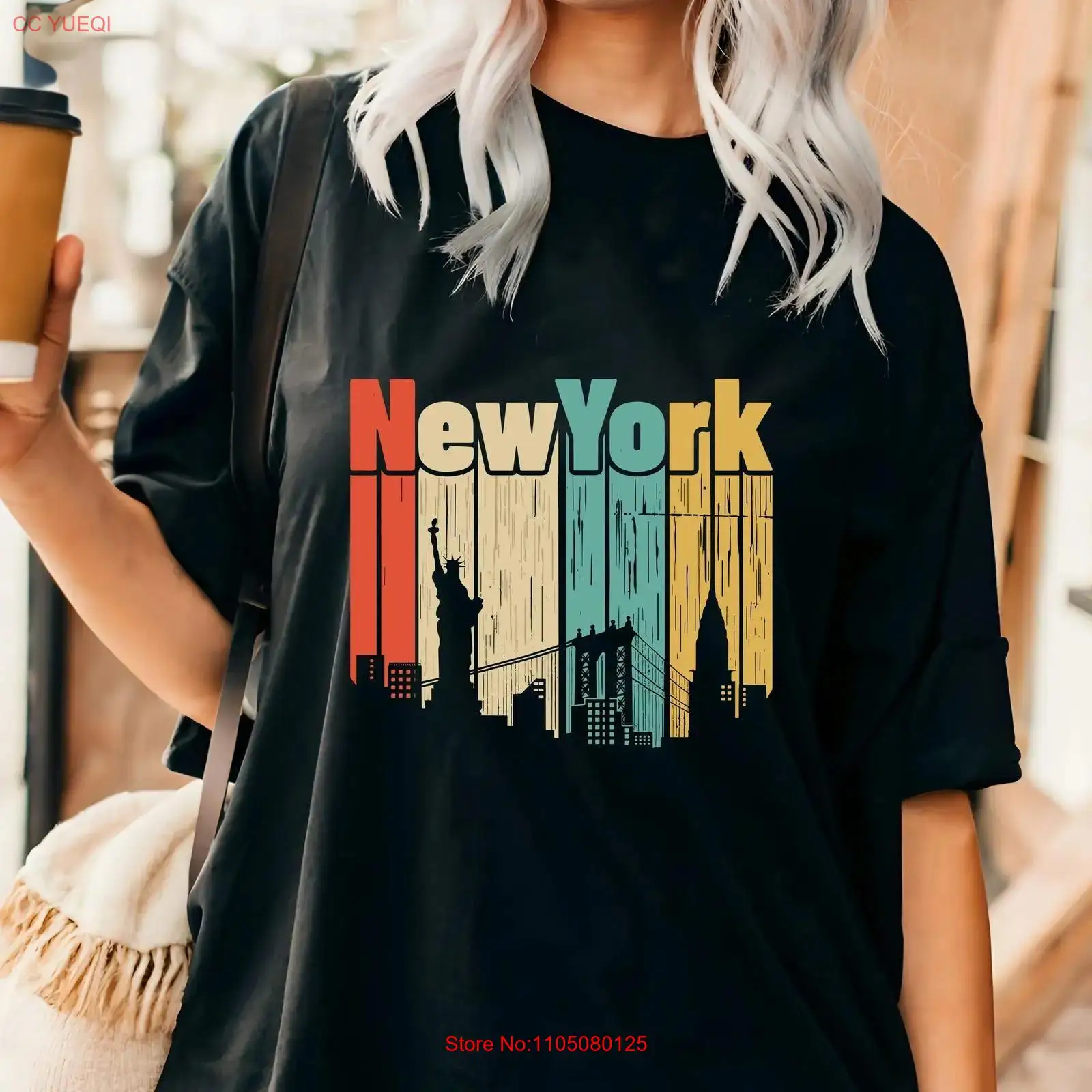 New York retro T shirt USA Tra - Vintage Fashion Nyc ulasan dan harga