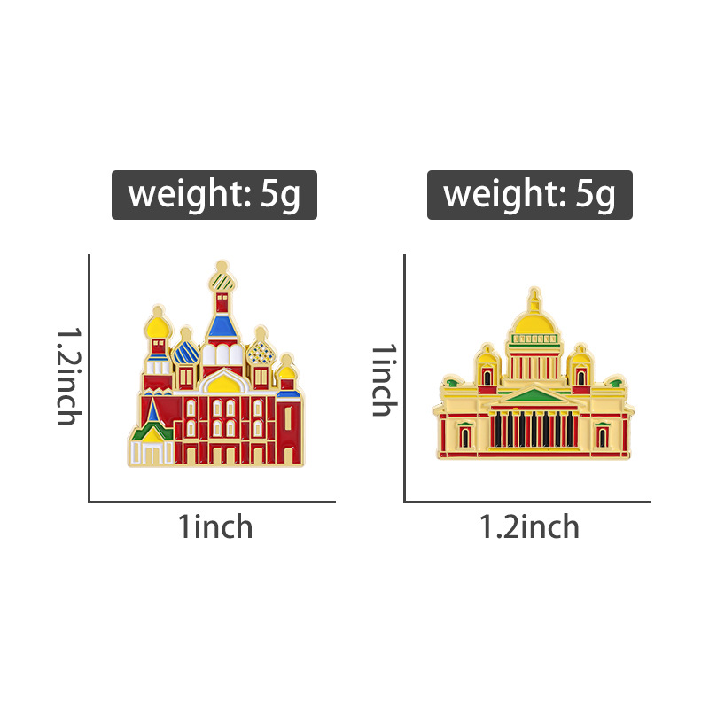 Vintage Building Enamel Brooch - Vintage Fashion Build ulasan dan harga